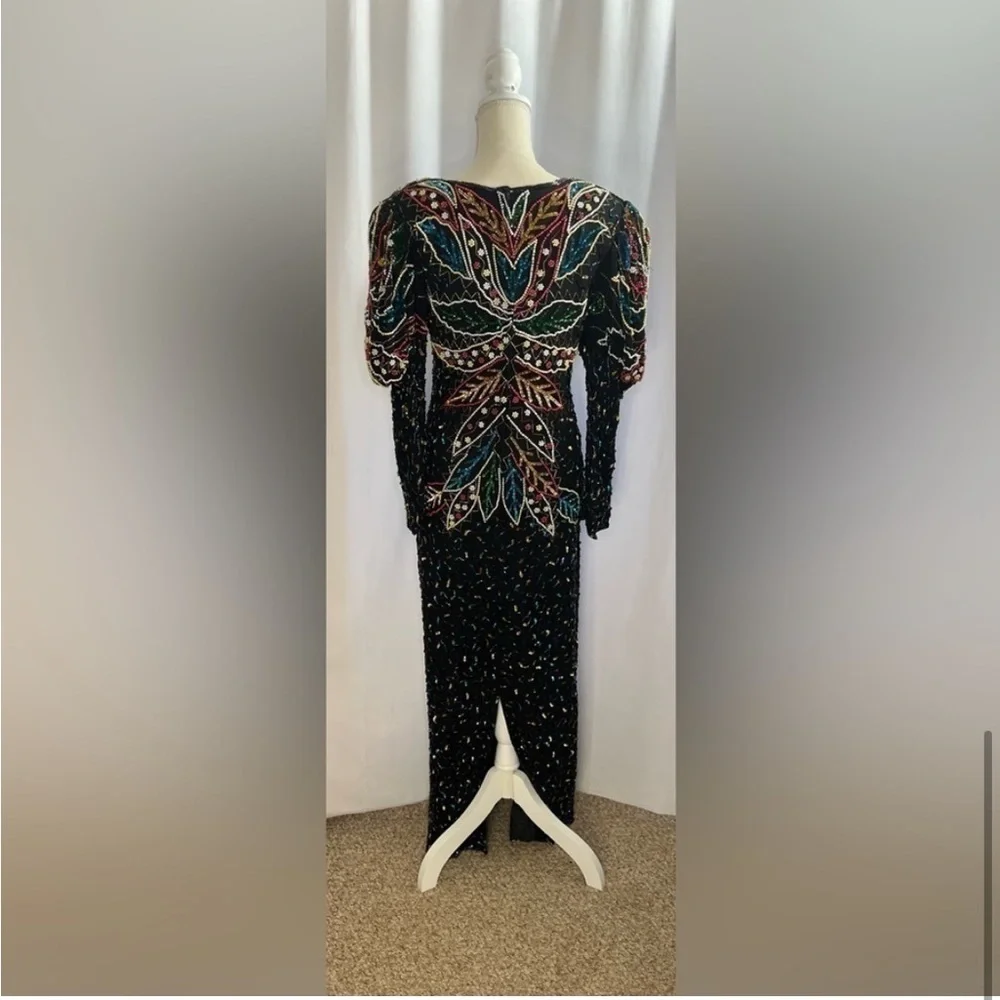 Vintage Beaded Gown, Sequin Dress, size Small / 2 - Picture 4 of 8